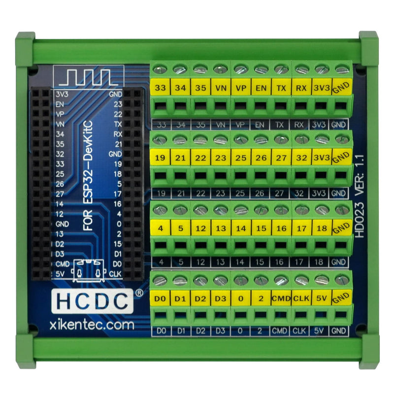 DIN Rail Mount Screw Terminal Block Breakout Module Board for ESP32-DevKitC