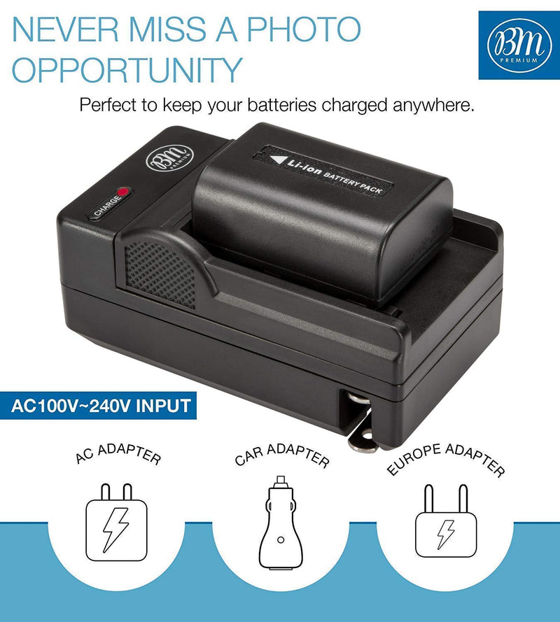 [AUSTRALIA] - BM Premium NP-FV50 Battery and Battery Charger for Sony DCR-SX44 DCR-SX45 HDR-PJ200 HDR-PJ230 HDR-PJ380 HDR-PJ430V HDR-PJ650V HDR-PV790V HDR-TD30V Handycam Camcorder + More!! 