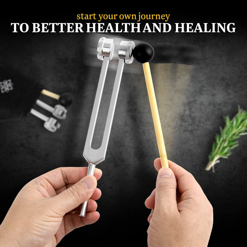 Tuning Fork Set (128Hz, 256Hz, 512Hz) — Body Tuning Forks for Healing Chakra Set — Tuning Fork Medical Sound Healing Therapy, DNA Repair, Violin/Guitar/Piano Tune Fork — Gift Ready