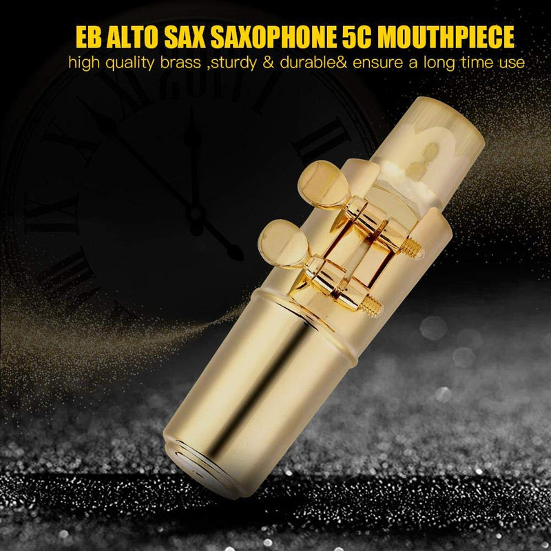 Vbestlife Eb Alto Saxophone 5C Mouthpiece, Eb Alto Sax 5C Mouthpiece with Cap Pads Musical Instruments Accessory