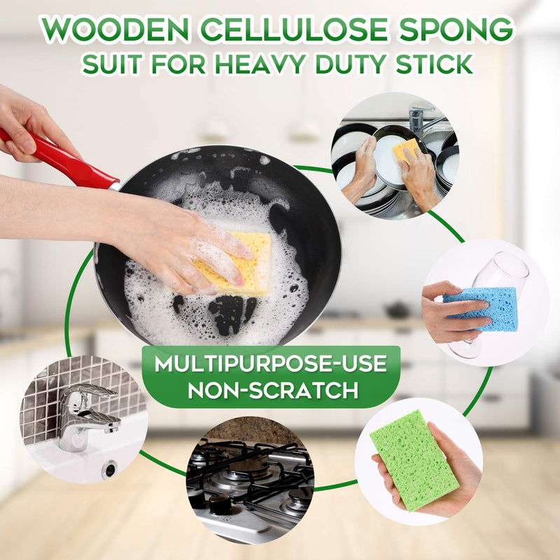 Compressed Cellulose Kitchen Sponges 24Pack,Non-Scratch Biodegradable Natural Sponge Scrub for Dishes Cleaning,Funny Colorful DIY Sponge for Kids Large(Pack of 24）