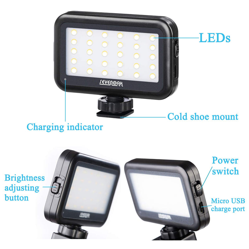 Sevenoak Adjustable 30 LED Video Light, Portable LED Dimmable Lamp for Canon Nikon Camcorder DSLR Camera Smartphone Lighting
