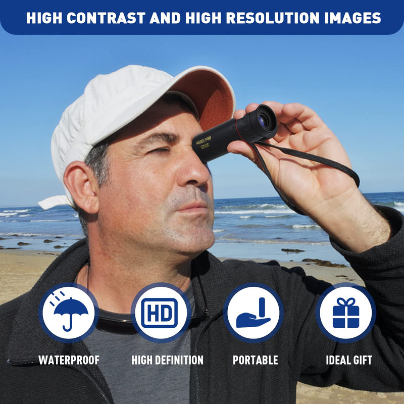 HDAJY Monocular Telescope, Upgrade 30 x 25 HD Night Vision Monocular for Stargazing, Hunting, Black