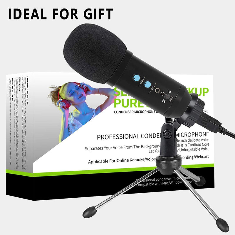 Mrkyy USB Microphone for Computer, Podcast Condenser Recording Microphone for Laptop MAC & Windows, Professional Cardioid Studio Mic for Gaming, Broadcasting,Chatting,YouTube,Voice Overs and Streaming