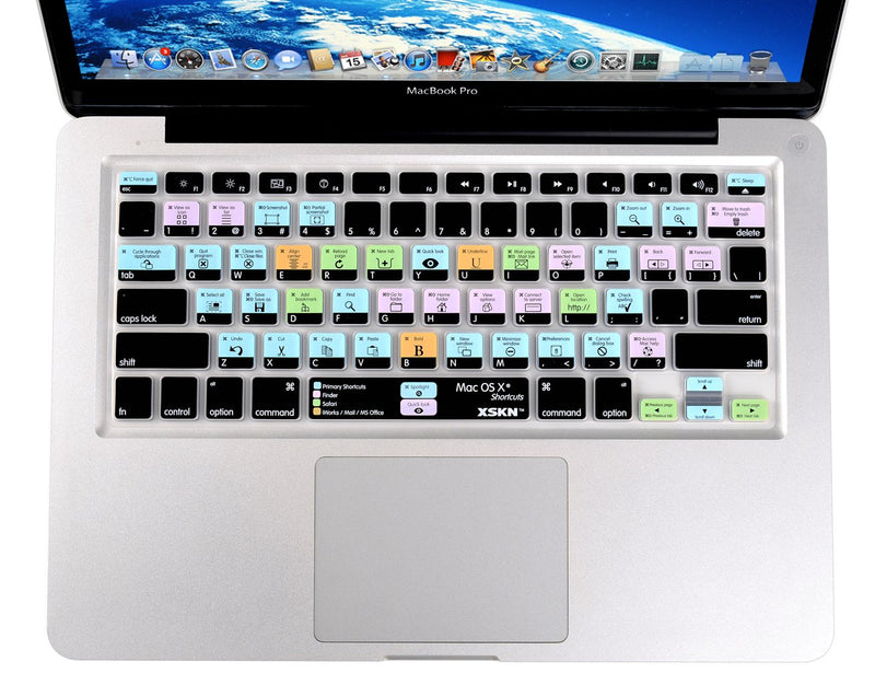 XSKN OS X English Silicone Shortcut Keyboard Skins are Compatible with MacBook 13' 15' 17' US Version