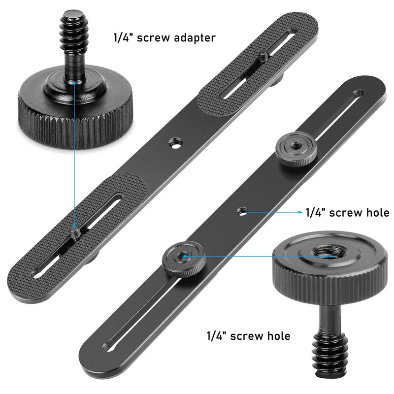 EXMAX® Dual Flash Bracket Holder for 1/4" Screw Tripod Light Stand DSLR Camera