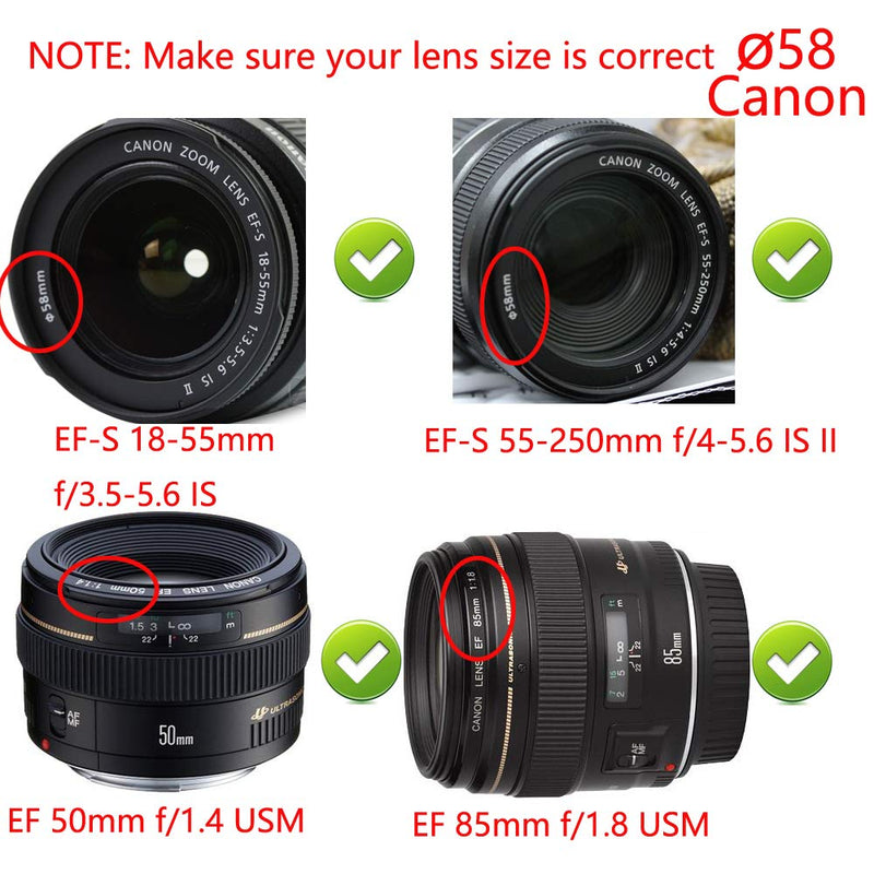 58mm-67mm Step Up Ring 58mm Lens to 67mm Filter (2 Pack), WH1916 Camera Lens Filter Adapter Ring Lens Converter Accessories