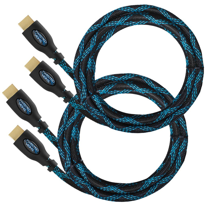 Twisted Veins HDMI Cable 2-Pack, Premium HDMI Cord Type High Speed with Ethernet (12 ft, 2 Pack) 12 ft, 2 Pack