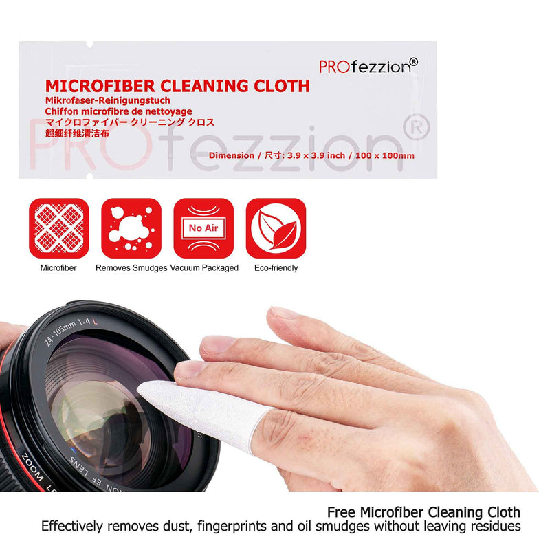 PROfezzion 4-Pocket Foldout Filter Pouch for 82mm Camera Lens Round Filter, Shock Resistant & Anti Scratch Photography Filter Case, Filter Carry Case with Microfiber Cleaning Cloth 4-Pocket for 82mm Lens Filter