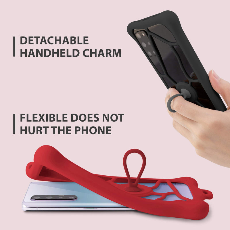 Bone Lanyard Phone Bubble Tie 2, Universal Phone Anti-Shock Bumper Case, Adjustable Neck Strap for Apple iPhone, Samsung Galaxy, Google Pixel, Moto, LG, Fits Phones Size 6.1-7.2”- Black