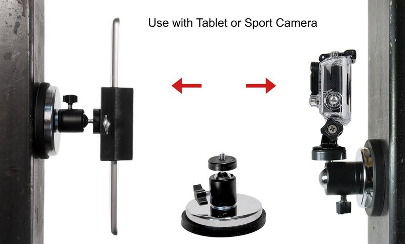 Livestream Gear - Incredibly Strong XXL Rubber Coated Magnetic Tablet/Phone Mount w/Ball Head for Phone, and Tablets. Great for Video, Pictures, Livestreaming, or WOD. (Tablet XXL Magnet) Tablet XXL Magnet