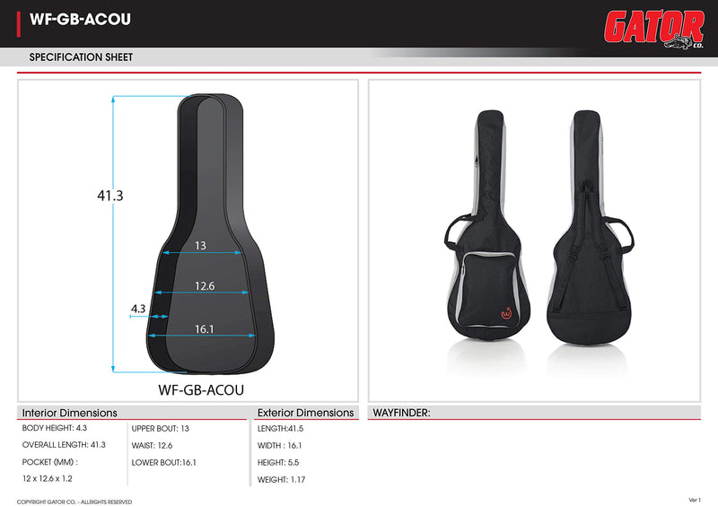 Wayfinder Supply Co. Lightweight Gig Acoustic Guitar Bag (WF-GB-ACOU)