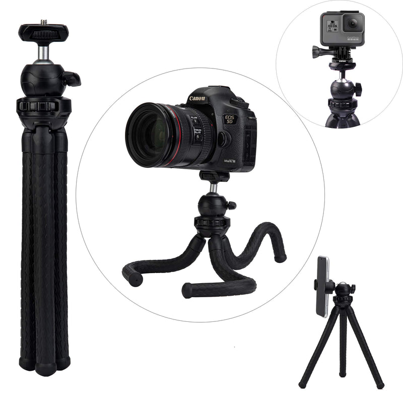 Ruittos Phone Tripod, Cell Phone Flexible Tripod Octopus with Bluetooth Camera Remote, Mobile Tripod Mount Adapter, Compatible with iPhone 11 Xs Samsung Andriod Live Streaming Vlog (Flexible Tripod)