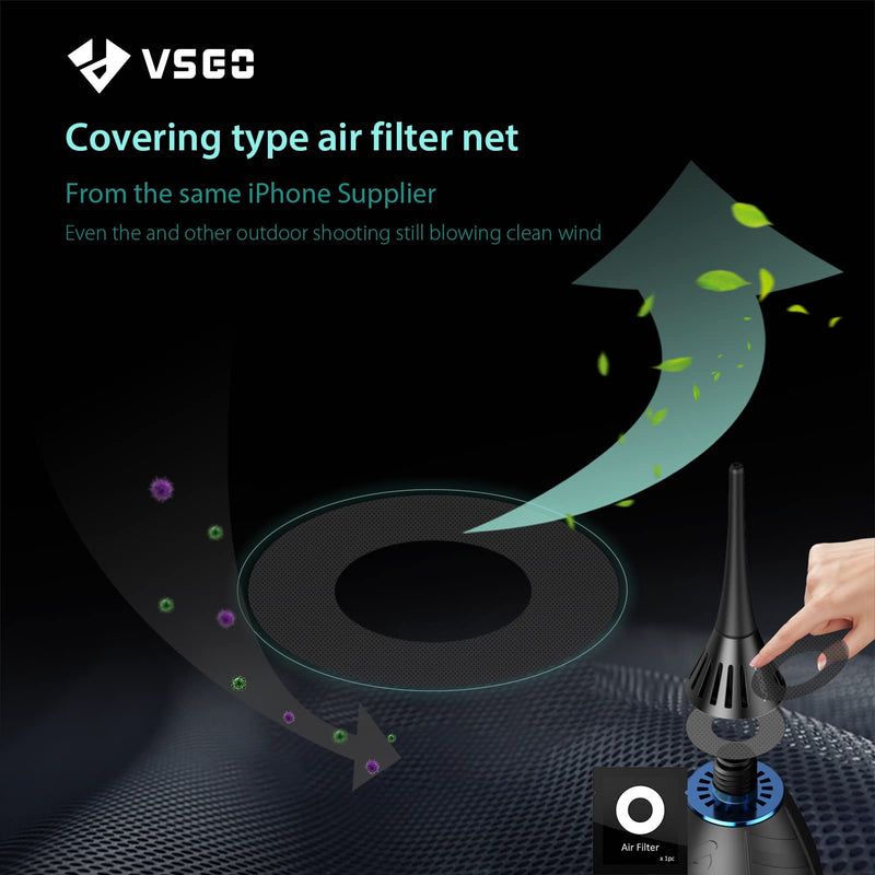 VSGO Soft Tip Strong Air Blower, Single Air Intake Camera Lens Blower, with Self-Suction Cup for Reflector, Focusing Screen, SLR Sensor, Lens, Mirrorless Sensor, Coffee Machines, Handicrafts