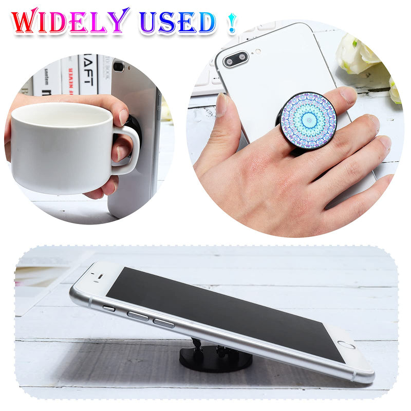 9 Pieces Phone Grip Holder Colorful Collapsible Phone Holder Self-Adhesive Sublimation Phone Holders for Smartphone and Tablets (Mandala Flower) Mandala Flower