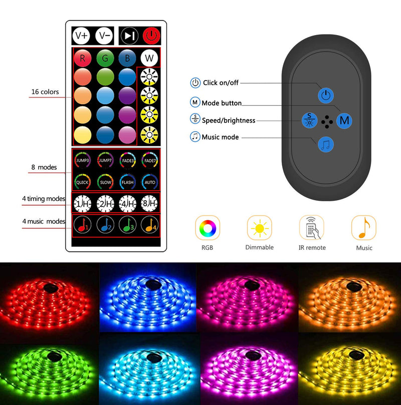 [AUSTRALIA] - Segrass Music Sync Led Strip Lights 65.6ft,RGB Led Lights Color Changing with 16 Colors 8 Modes LED Light Strips Kit with Remote Luces led para decoracion Wall Lights for Bedroom,Party,Decorative 