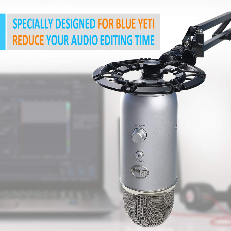 YOUSHARES Shock Mount for Blue Yeti and Yeti Pro Microphone, Alloy Shockmount Reduces Vibration Noise and Improve Recording Quality