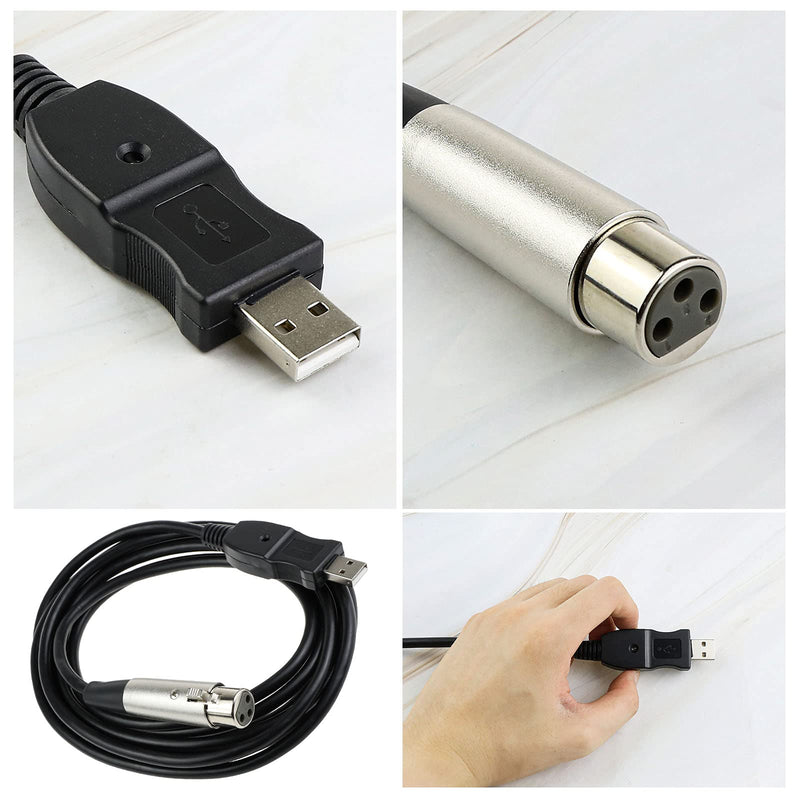 3m USB Male to XLR Female 3 Pin Converter Cable for Microphone Instruments Recording Karaoke Singing Waterproof USB Microphone Cable