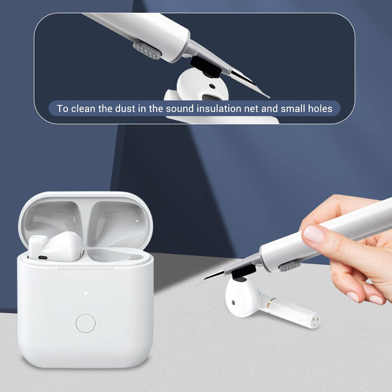 2022 New Cleaner Kit for Airpods Pro and 1/2 Multifunction Cleaning Pen with Soft Brush for Bluetooth Earphones Case (white2.0) white2.0