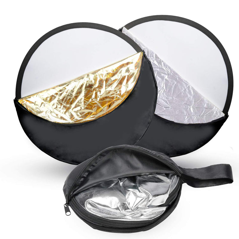 Emart 24” 5-in-1 Portable Photography Studio Multi Photo Disc Collapsible Light Reflector with Bag - Translucent, Silver, Gold, White and Black