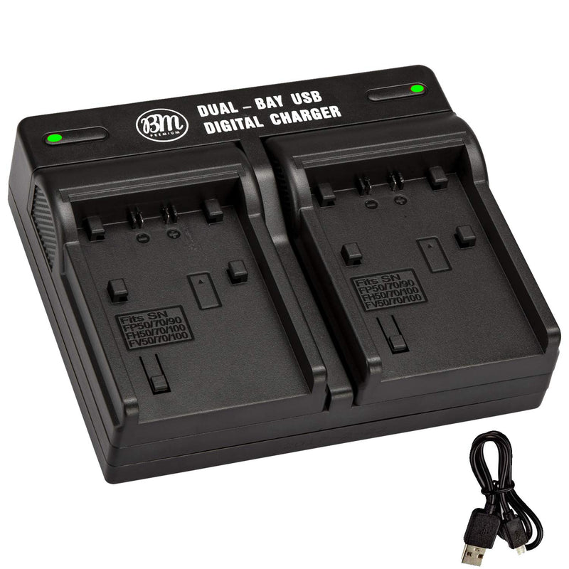 NP-FV50, FV70, FV100 Dual Battery Charger for Sony FDR-AX700, PXW-Z90V, HXR-NX80, HDR-CX455B, HDR-CX675B, CX560, CX900, PJ340, PJ540, PJ670B, PJ810, FDR-AX33, AX53, AX100, NEX-VG10, VG20, VG30, VG900