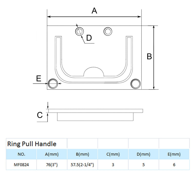Mizugiwa 316 Stainless Steel Ring Pull Handle Pack of 2