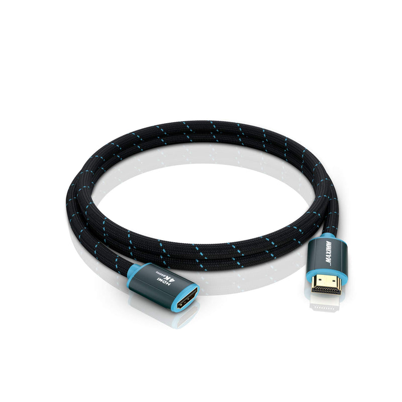 Maximm 4K HDMI Male to Female Extension Cable - 15 FT - 60Hz 48 Gbps-Premium High Speed Cable
