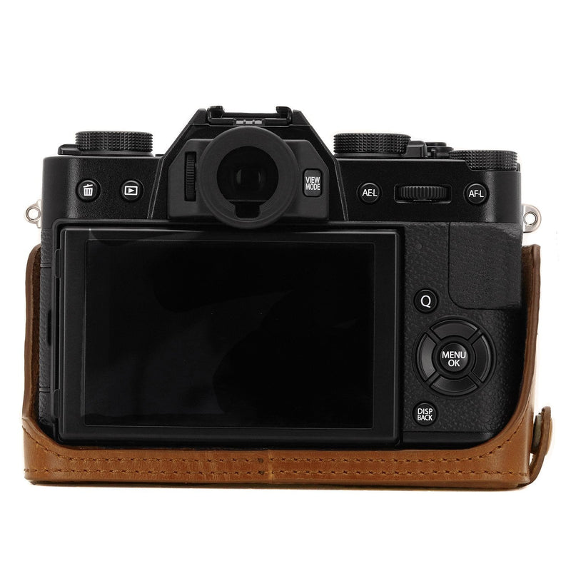 [AUSTRALIA] - MegaGear Ever Ready Leather Camera Half Case and Strap Compatible with Fujifilm X-T30, X-T20, X-T10 Light Brown 