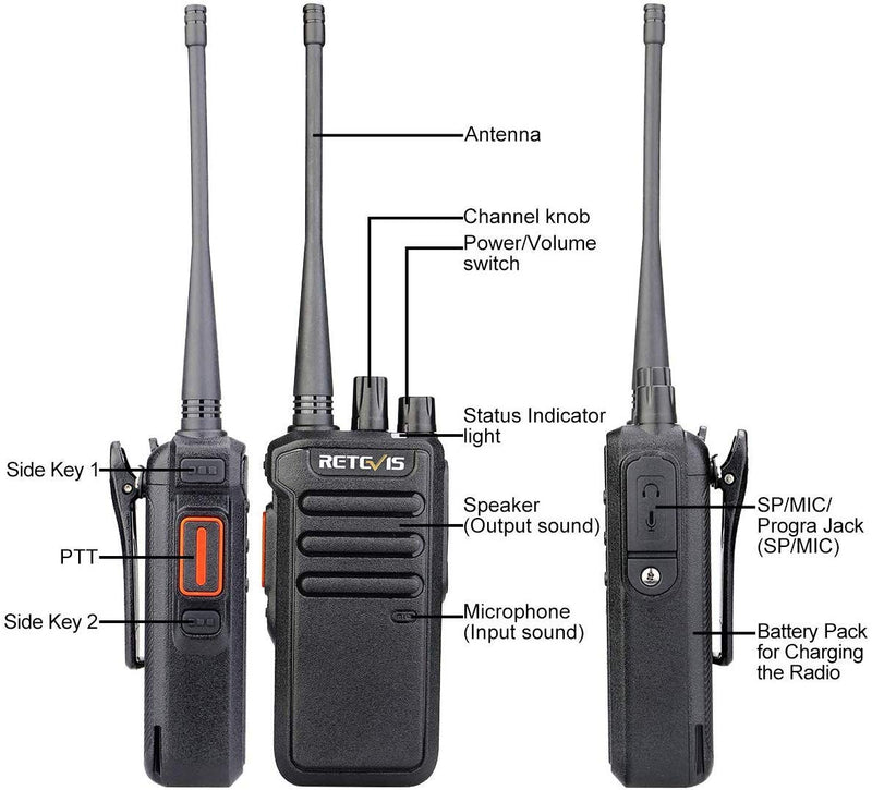 Retevis RT43 Digital 2 Way Radios Long Range Rechargeable DMR Radio for Adults, Dual Time Slot 32CH Group Call VOX, for Guard Warehouse Worker (1 Pack)