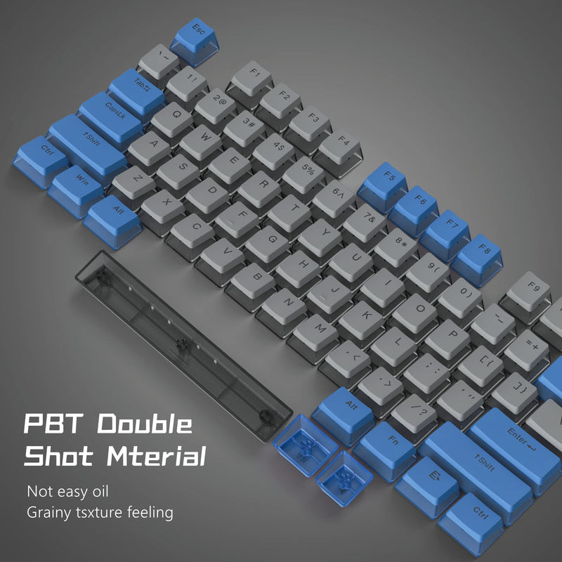 XVX Pudding Keycaps - PBT Keycaps, 165 Keys Keyboard Keycaps, OEM Profile Keycaps Set, Custom Keycaps for 61/68/84/87/82/100 Cherry Gateron MX Switches Mechanical Keyboard - Blue Mothership