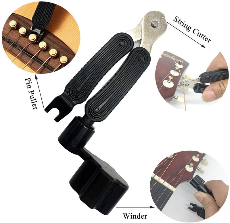Guitar Accessories Kit, All-in 1 Guitar Tools Set, Including Acoustic Guitar Strings, Tuner, Capo, Guitar Hanger Hook, 3 in 1String Winder, Picks