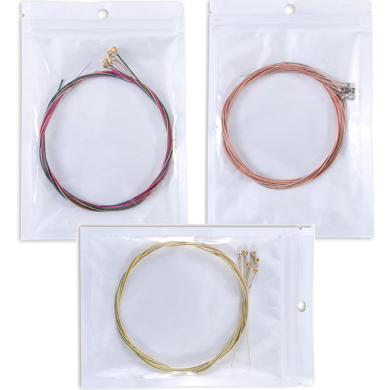 Maosifang 3 Sets of 18 Guitar Strings Replacement Steel String Set for Acoustic Guitar (Gold/Rose Gold/Multicolor)