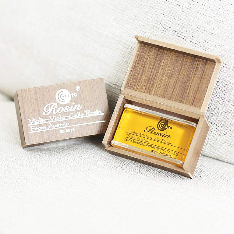 Chienti - High-Class Transparent Yellow Natural Rosin Resin Colophony Cuboid With Wooden Box Low Dust Handmade for Violin Viola Cello