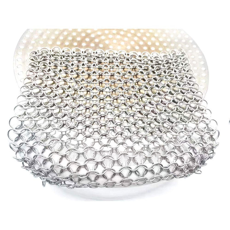6"x6" Stainless Steel Cast Iron Cleaner Chainmail Scrubber, Cast Iron Skillet Cleaner for Dutch Oven, Grill Pan,Waffle Iron Pans and All Castiron Cookware