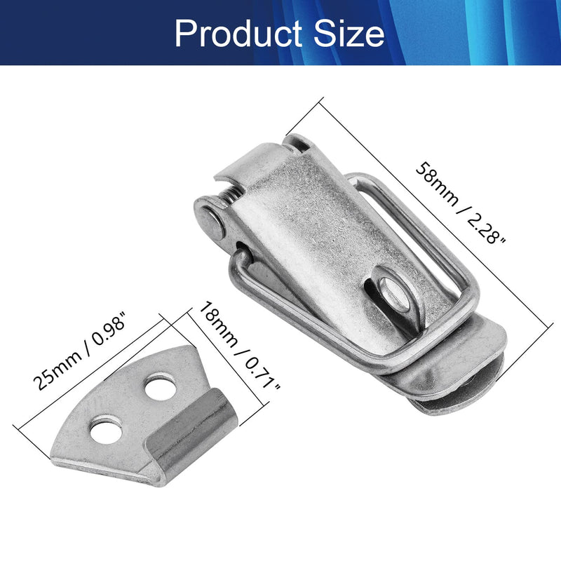 [AUSTRALIA] - Juvielich Knob Hasp Locks Twist Keyed Hasp Lock Stainless Steel Safety Hasp Latches Keyed for Small Doors Cabinets File Drawer Lock Freezer Door Lock Silver 58mm 4PCS 