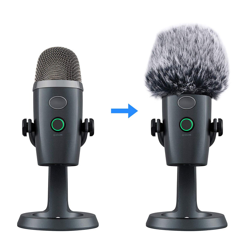 YOUSHARES Microphone Furry Windscreen Muff - Mic Wind Cover Fur Pop Filter as Foam Cover Compatible with Blue Yeti Nano