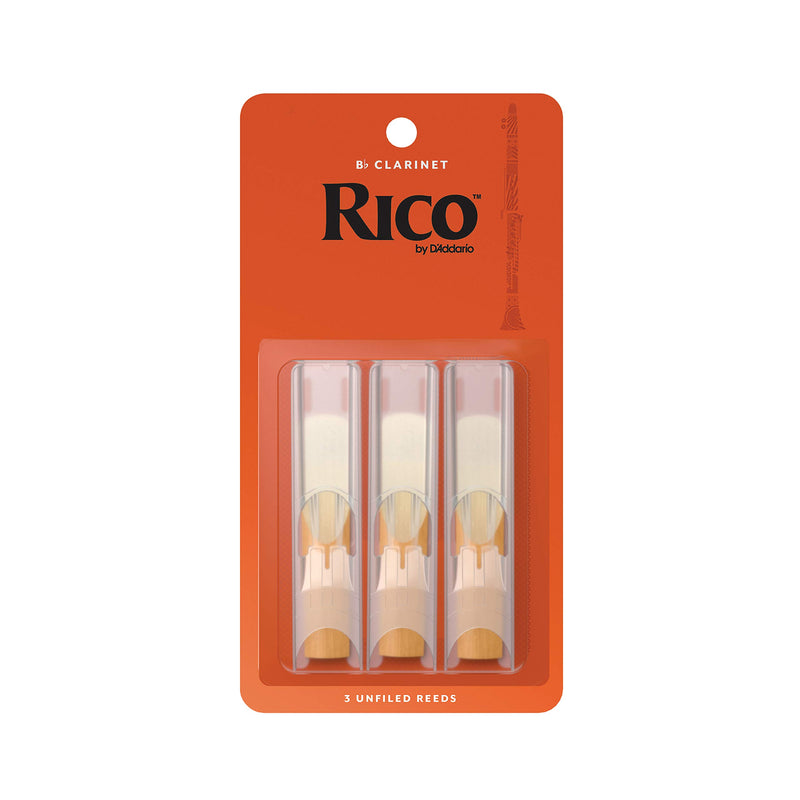 Rico 2.0 Strength Reeds for Bb Clarinet (Pack of 3) + Rico RCRKGR01 Cork Grease