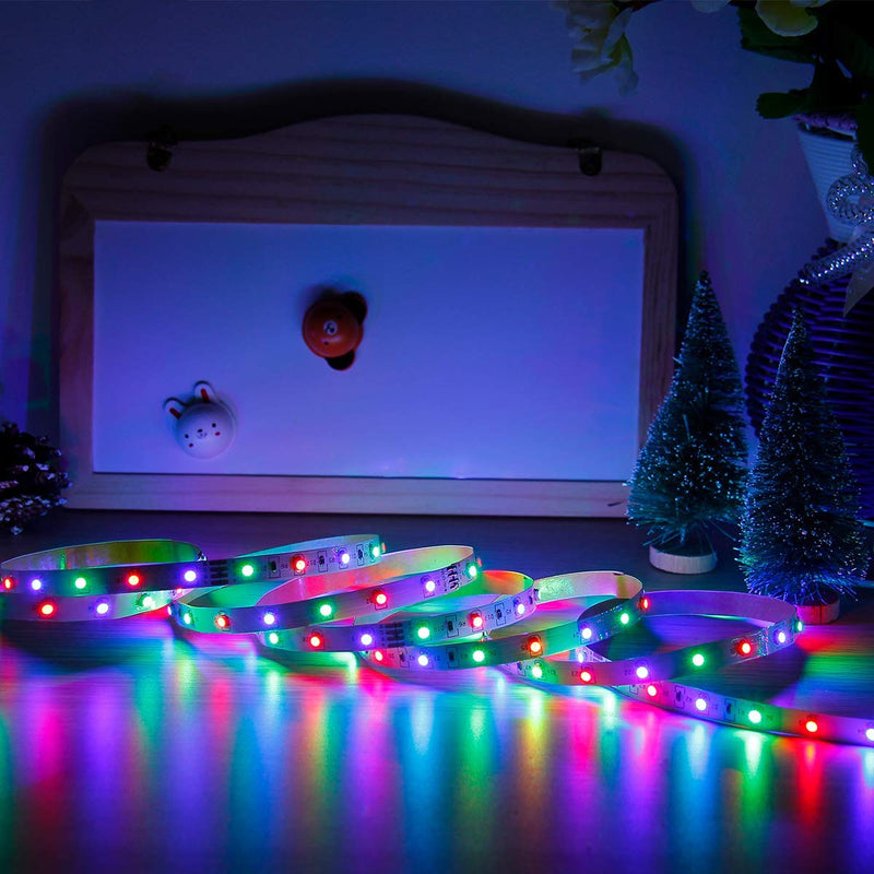 [AUSTRALIA] - LED Strip Light Battery Powered Rainbow Effect RGB Flexible Color Changing Rope Lighting TV Backlight 5M /16.4 FT Waterproof Dimmable with RF Remote Controller for Indoor Outdoor Decoration 