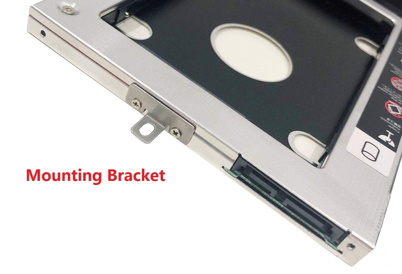 NIGUDEYANG 2nd HDD SSD Hard Drive Optical Frame Caddy Adapter for Lenovo ThinkPad E550 E550C E555 E560 E565 only with Bezel Front Panel Faceplate Metal Bracket Holder