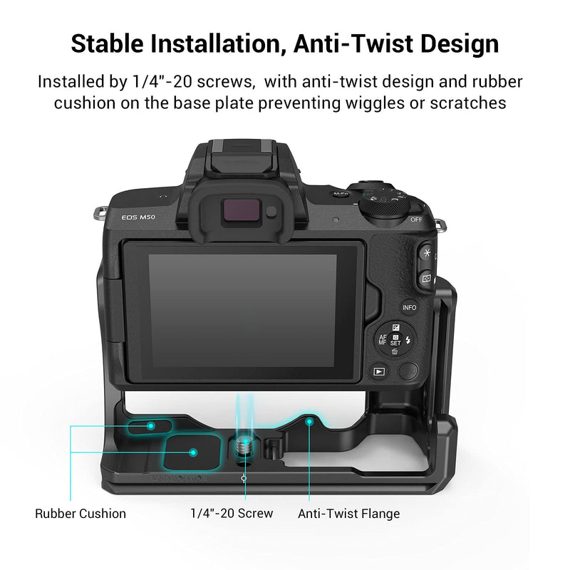 SmallRig M50 /M50 II /M5 Cage (Upgraded) , Aluminum Alloy Video Film Movie Making Rig with Integrated Grip and NATO Rail for Canon M50 /M50 II /M5 2168C M50 and m5 cage