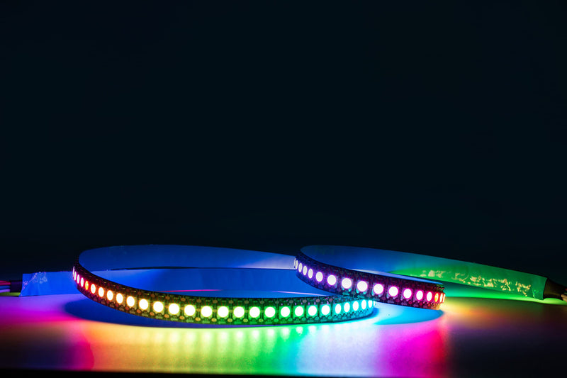 WS2812B LED Strip Individual Addressable Light SMD5050 RGB Strip 3.2FT 144Pixels/m 144Pixels Black PCB Full Color LED Pixel Strip Non-Waterproof DC5V 3.2FT 144LEDS Non-Waterproof