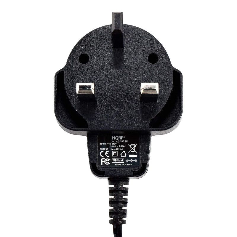 HQRP AC Adapter w/ 9V Battery Snap Connector for 9-Volt / Radio / Square / 6LR61 / 7.2H5 / 6KR61 / 6HR61 / PP3 / MN1604, Clip Holder Power Supply
