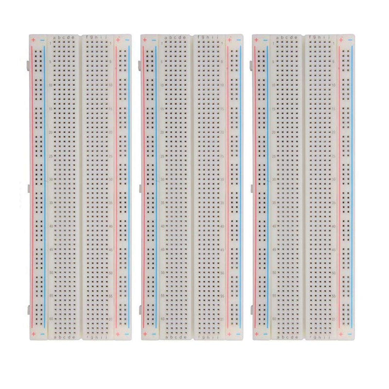 HiLetgo 3pcs MB-102 Breadboard 830 Point Solderless Prototype PCB Board DIY Kit for Arduino Proto Shield Distribution Connecting Blocks