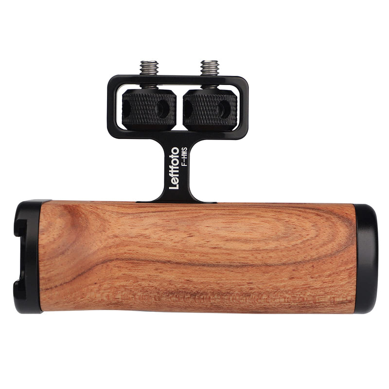 Universal Side Wooden Handle Grip,for DV Video Cage Rig DSLR,with Cold Shoe Mount 1/4 Screw,Woodgrain Finish