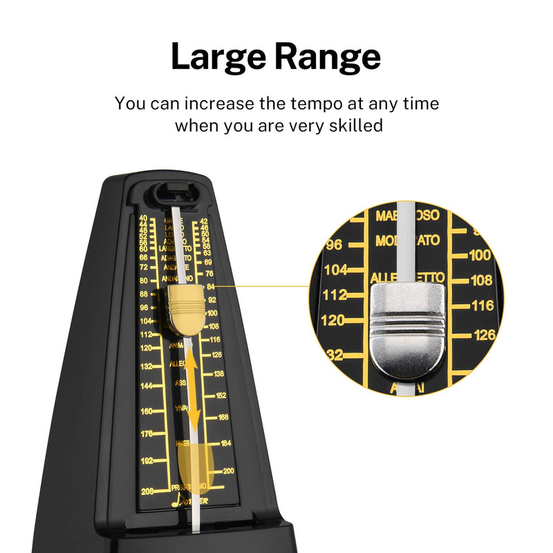 Donner DPM-1 Mechanical Metronome Black For Drum, Piano, Violin and Guitar