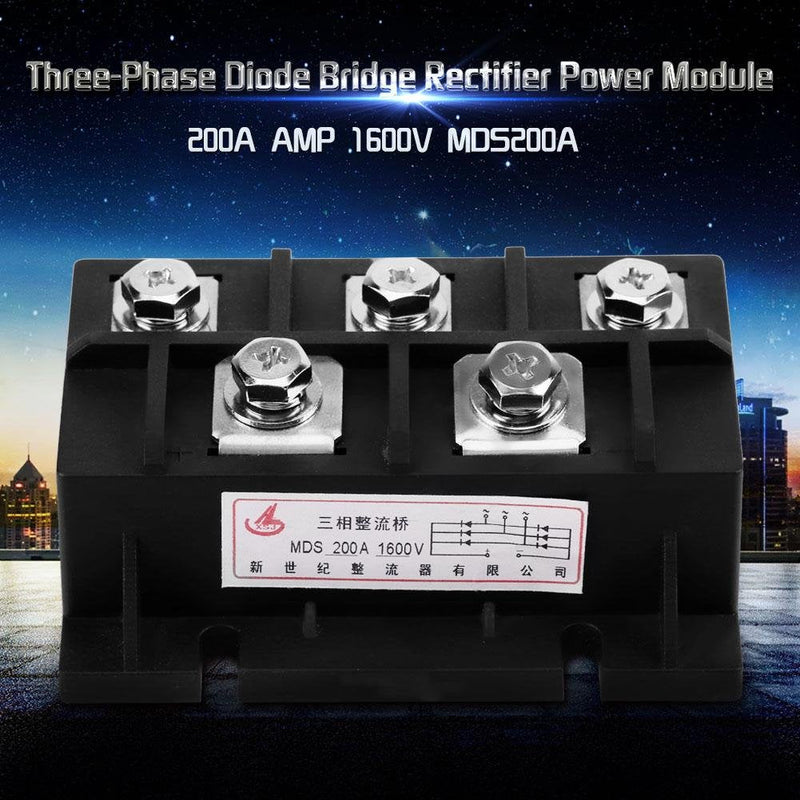 MDS-200A Amp 1600V Three-Phase Diode Module Bridge Rectifier Power Module Provide for Single Phase Rectification