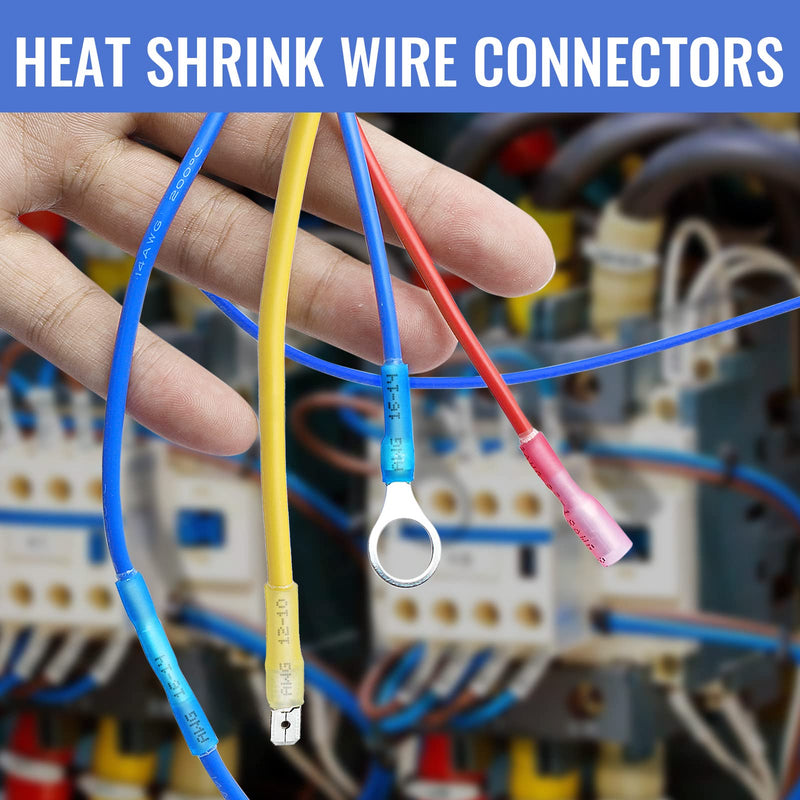 Qibaok 250 PCS Heat Shrink Wire Connectors Electrical Terminals Kit Waterproof Marine Automotive Terminals Set 1