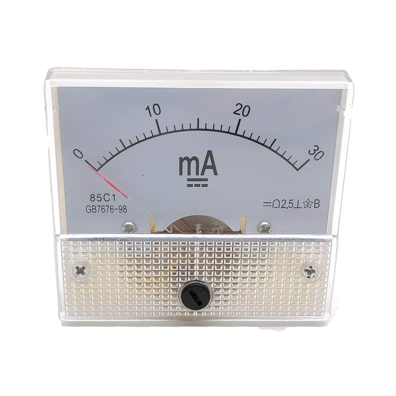 Addlike Analog Meters,Ammeter Module,Fine Tuning DC 0-30ma Current Analog Panel Meter,Ammeter Tester,2.5x2.2x2.2"(LxWxH),Pack of 2