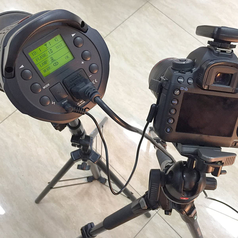 (2 PCS) 3.5mm to Male Flash PC Sync Cable,12-Inch/30CM 3.5mm Plug to Male Flash Sync Cord for Camera Photography Connector