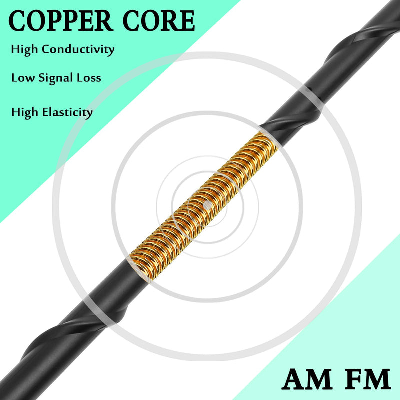 KSaAuto 13 Inch Stubby Wide Spiral Copper Core Radio Antenna for GMC Canyon/Sonoma/Acadia, Chevy Captiva Sport/Traverse, Designed for Optimized FM/AM Radio Reception (M6 Thread丨23169266) Black 2